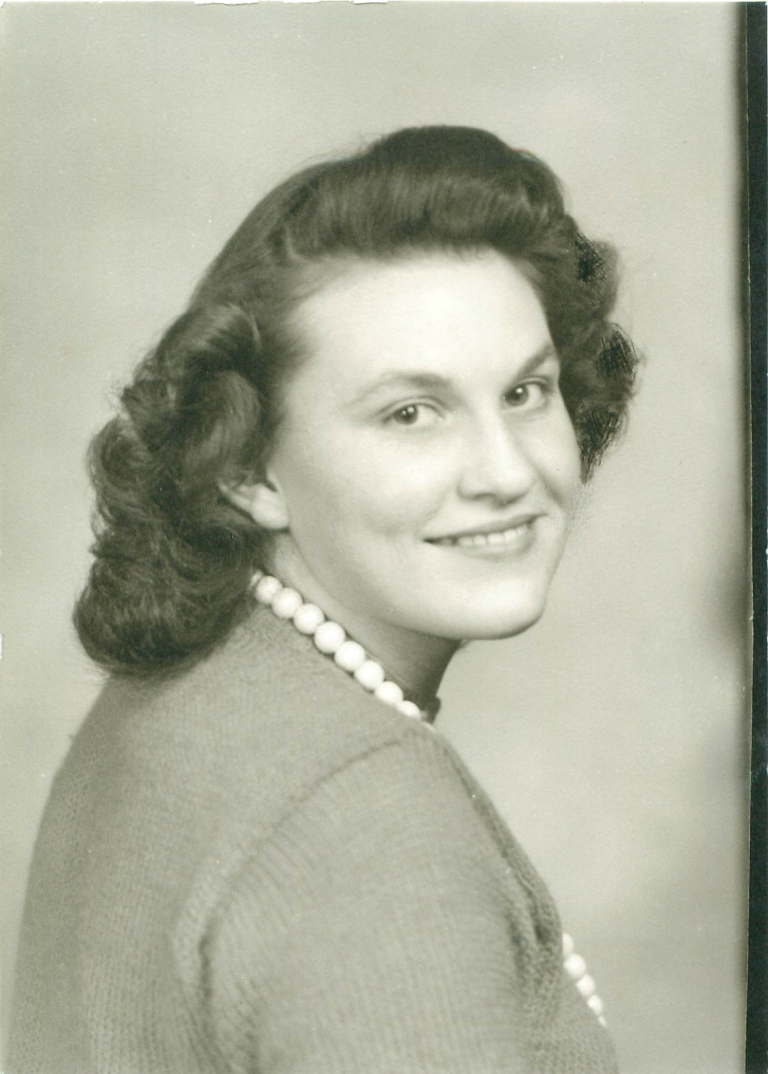 An archival photograph of Nedra Robson Devlin